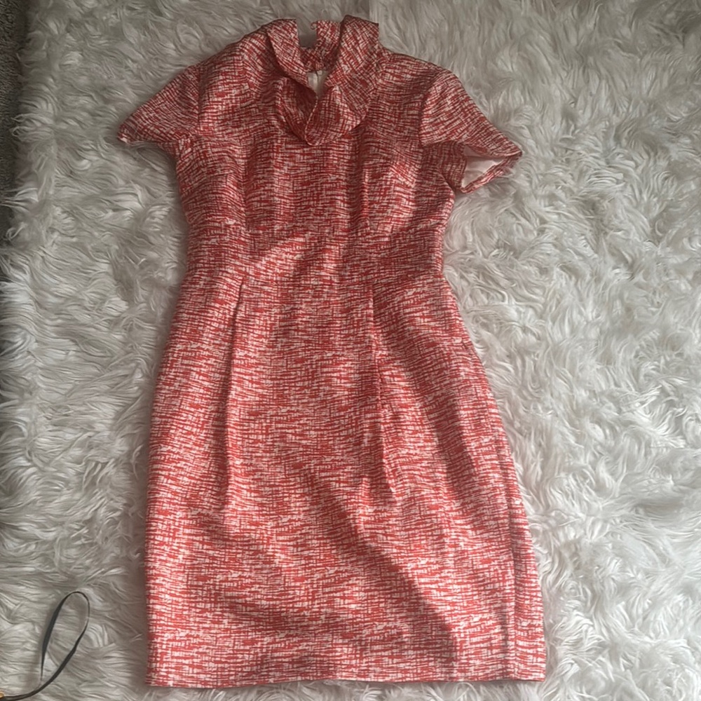 Banana Republic Pink Sheath Midi Dress with Peter Pan Collar